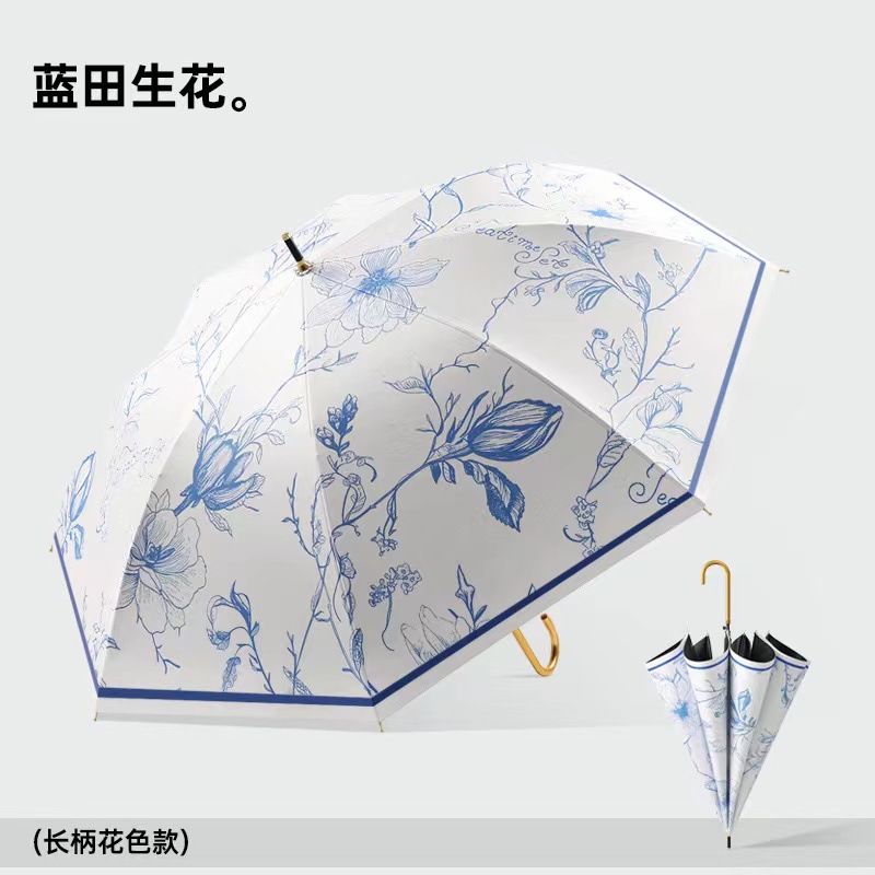 日系小清直柄伞复古女雨伞 日系小清直柄伞复古女雨伞